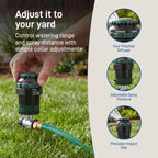 Greenhaus Gardening Metal Spike Rotating Sprinkler for Lawn & Garden Watering