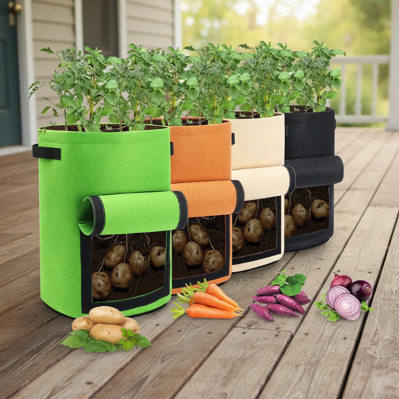 Greenhaus Gardening Heavy-Duty Fabric Grow Bags for Potatoes and Vegetables
