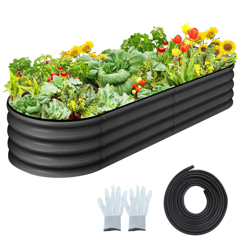 Greenhaus Gardening 2-Pack Oval Galvanized Raised Garden Beds 4.5 x 2 x 1 FT