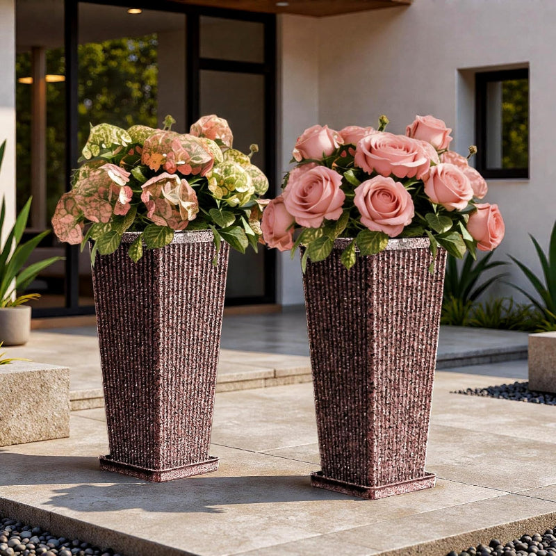 Greenhaus Gardening Modern Self-Watering Tall Planter Set