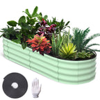Greenhaus Gardening 2-Pack 6 × 3 × 1 ft Oval Galvanized Raised Garden Beds