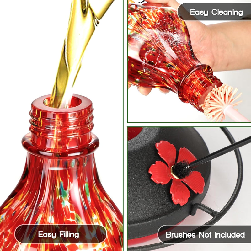 Greenhaus Gardening Glass Nectar Feeder for Hummingbirds