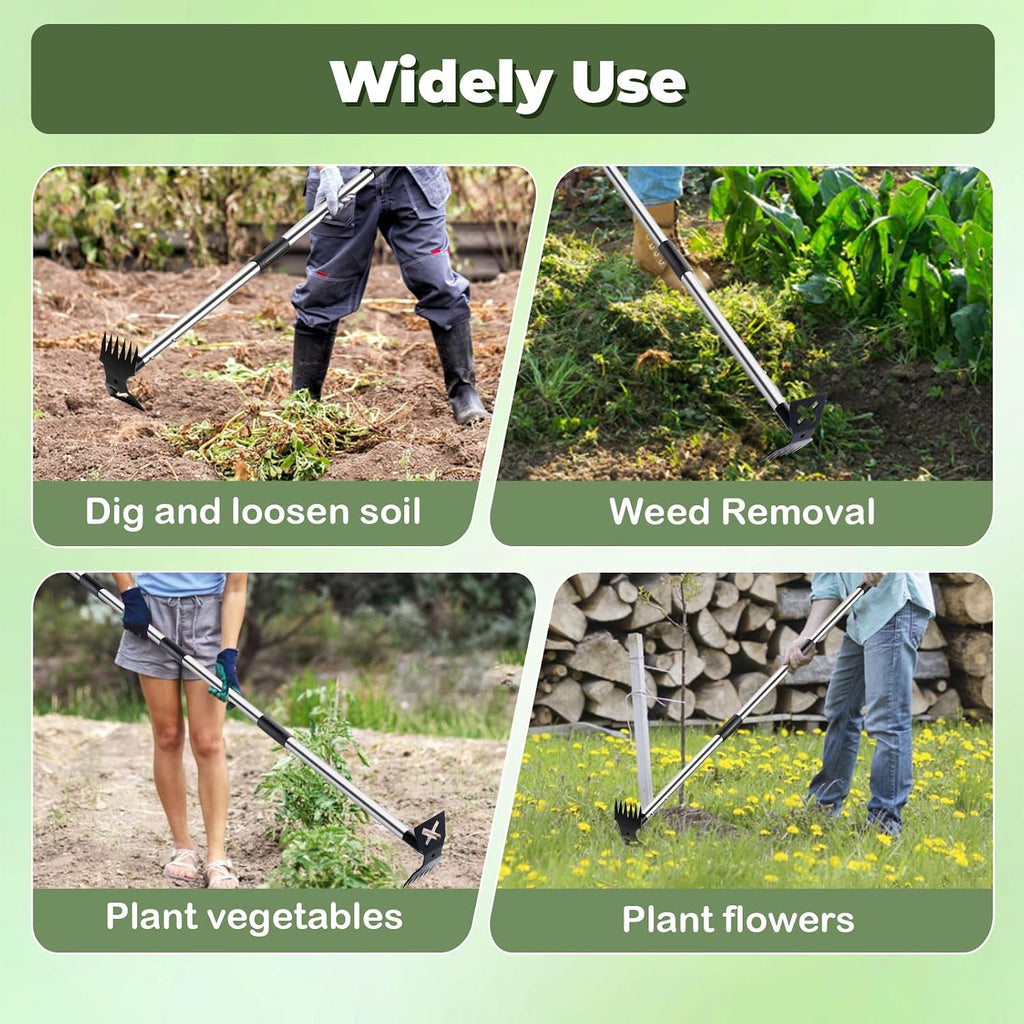 Greenhaus Gardening 2-in-1 Weed Puller Tool with 60-Inch Adjustable Handle