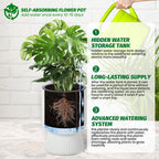 Greenhaus Gardening 14-Inch Modern Planters for Indoor and Outdoor Use