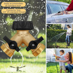 Greenhaus Gardening Heavy-Duty 2-Way Brass Garden Hose Splitter with Individual Shut-Off Valves