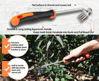 Greenhaus Gardening 2-Piece Stainless Steel Hand Weeder Set with Ergonomic Rubber Handles