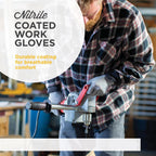 Greenhaus Gardening Nitrile-Coated Work Gloves, 5 Pairs, Breathable Grip Gloves