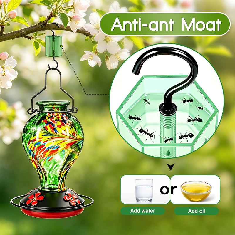 Greenhaus Gardening Glass Nectar Feeder for Hummingbirds