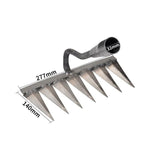 Greenhaus Gardening Iron Garden Rake for Stubborn Weed Clearing