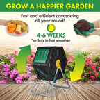 Greenhaus Gardening Tumbling Compost Bin for Kitchen and Garden Waste