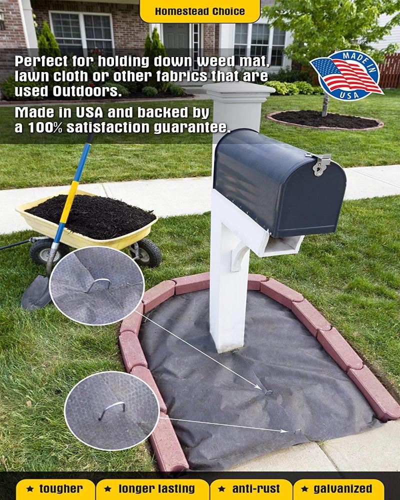 Greenhaus Gardening Galvanized Steel Landscape Sod Staples