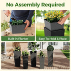 Greenhaus Gardening Tall Rattan Planters Set with Removable Insert Buckets Set of 2