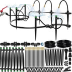 Greenhaus Gardening 100ft Drip Irrigation System Kit with Adjustable Sprinklers for Raised Beds & Gardens