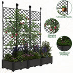 Greenhaus Gardening 3-Pack Modular Planter Boxes with Trellis