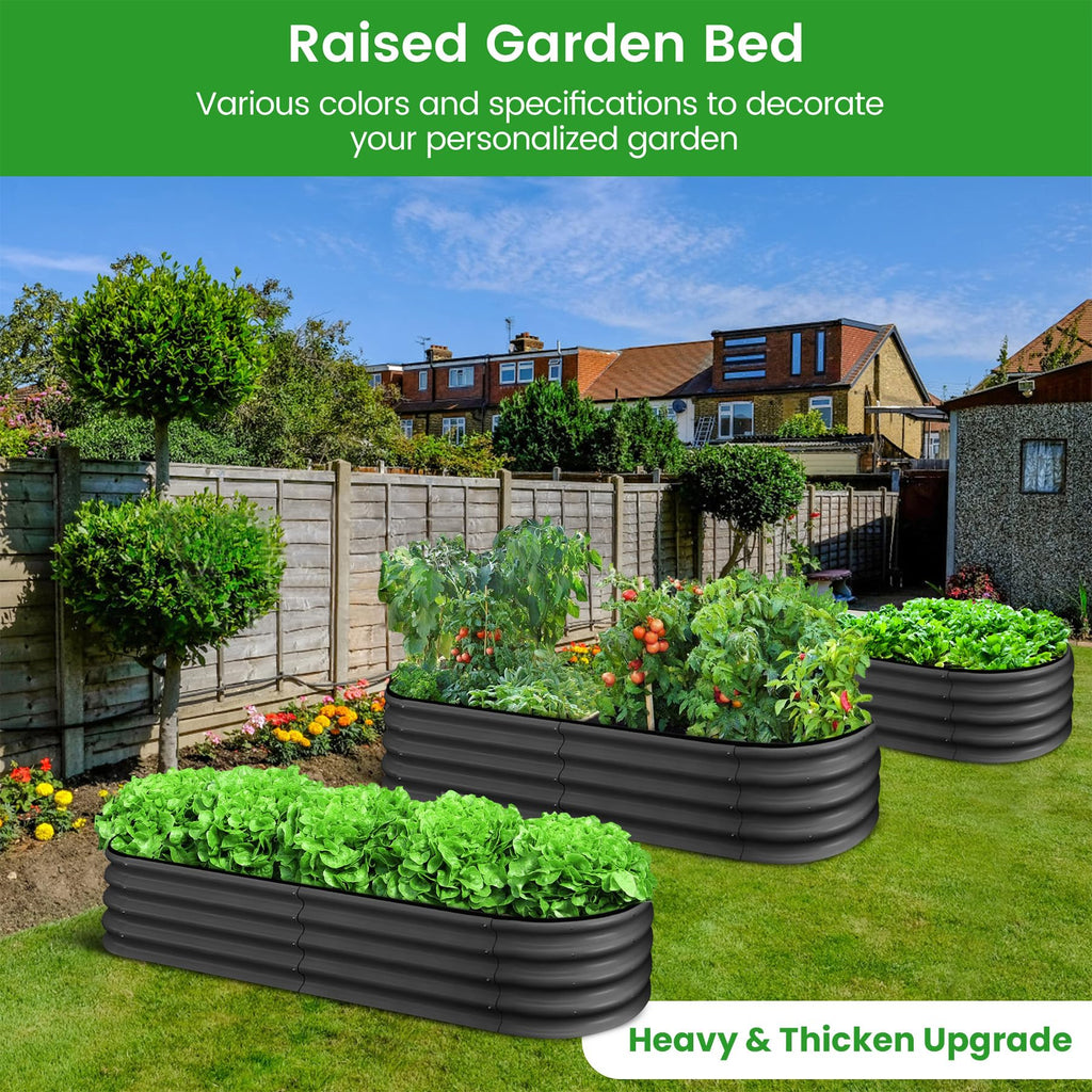 Greenhaus Gardening 2-Pack Oval Galvanized Raised Garden Beds 4.5 x 2 x 1 FT