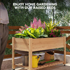 Greenhaus Gardening 48 × 24 in Cedar Raised Garden Bed with Locking Wheels