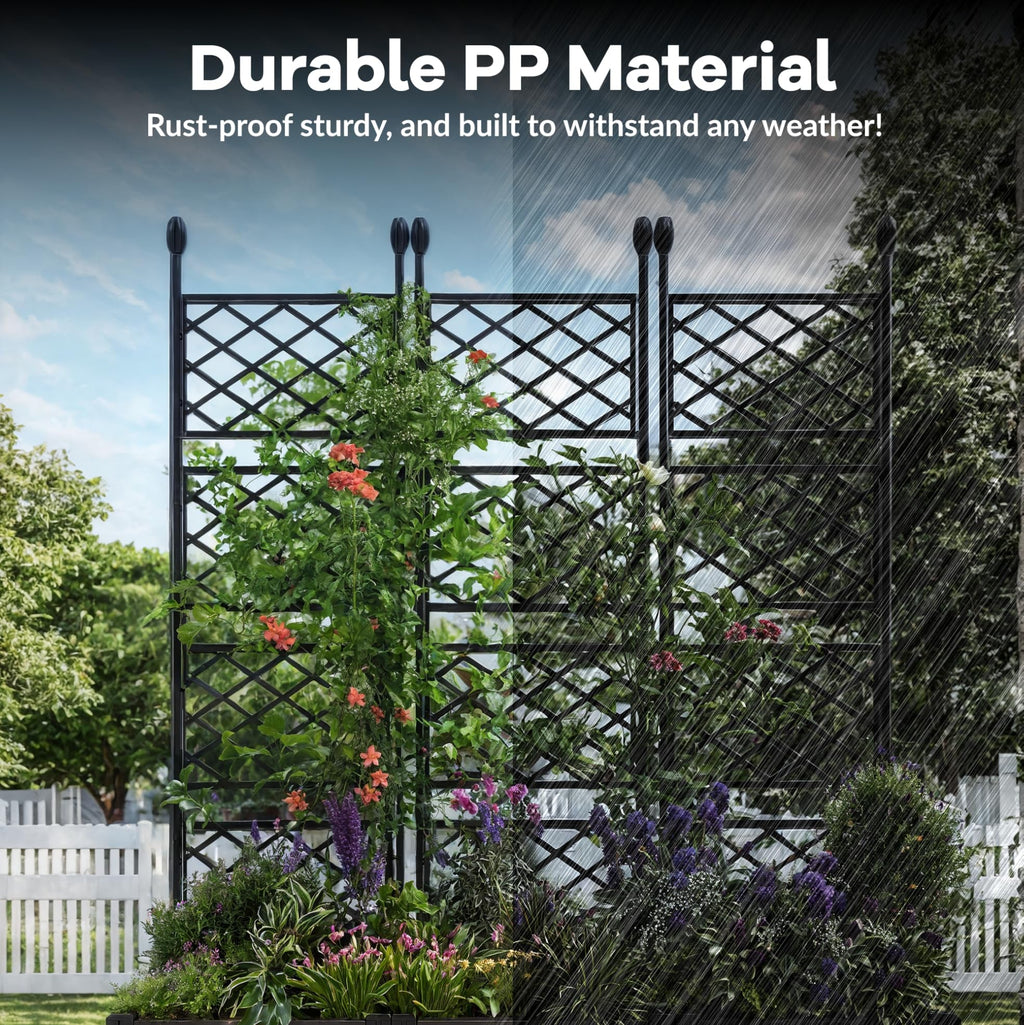 Greenhaus Gardening 3-Pack Modular Planter Boxes with Trellis