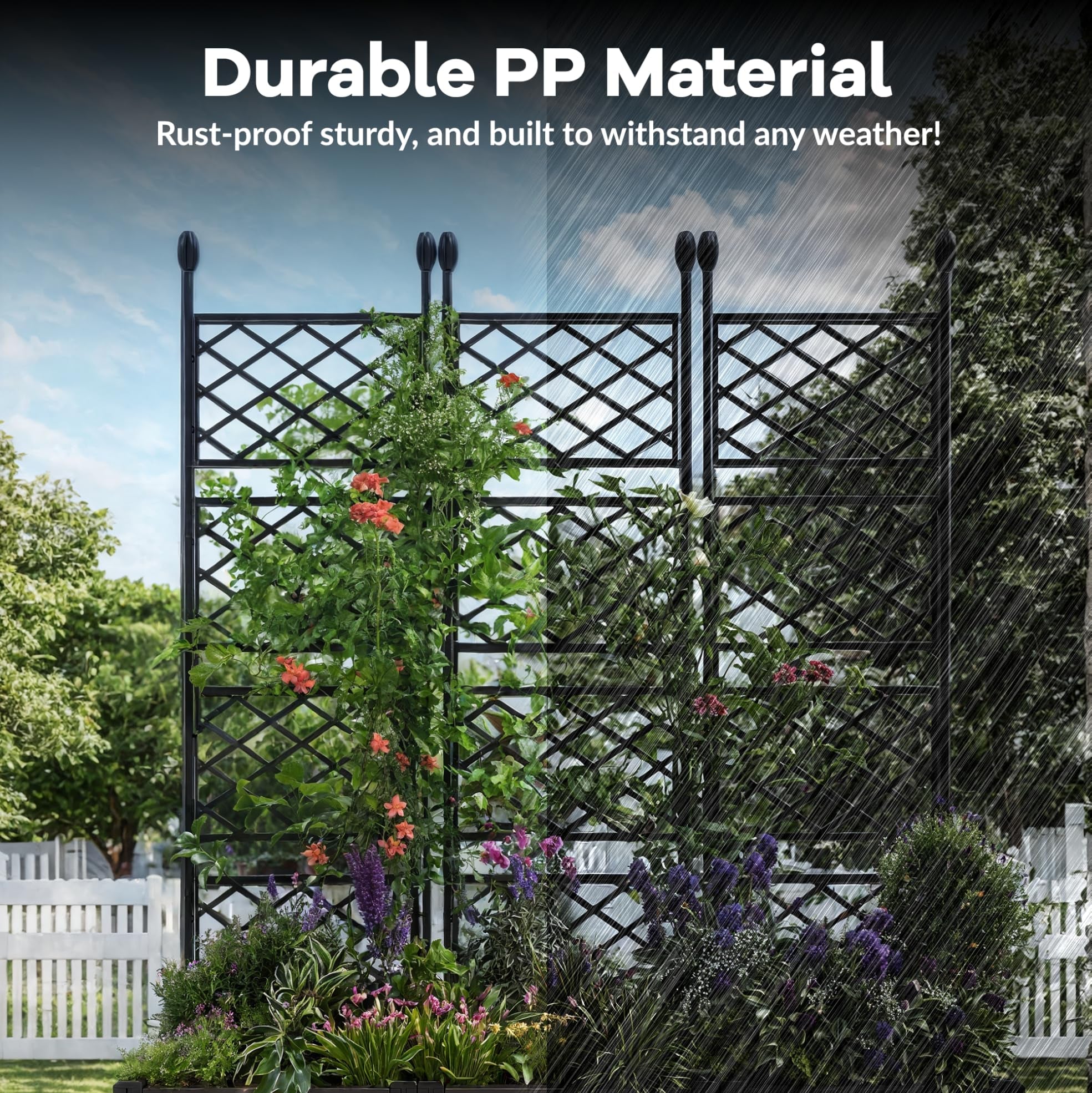 Greenhaus Gardening 3-Pack Modular Planter Boxes with Trellis