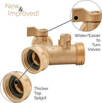Greenhaus Gardening Brass Hose Adapter with Watertight Ball Valves