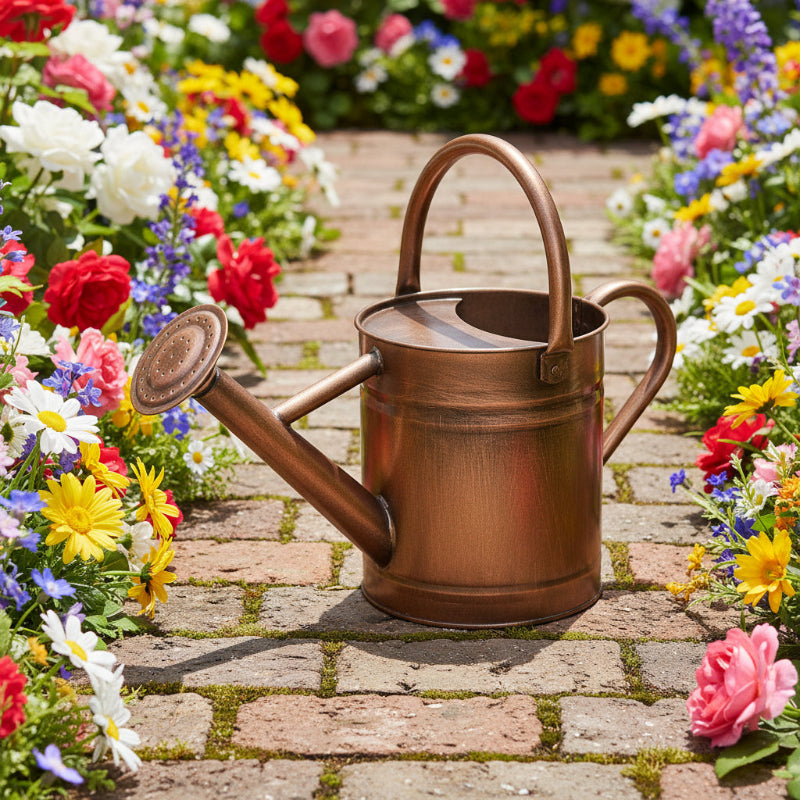 Greenhaus Gardening Decorative Metal Watering Can for Indoor Plants and Gardens
