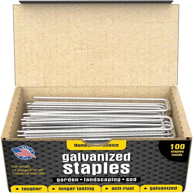 Greenhaus Gardening Galvanized Steel Landscape Sod Staples