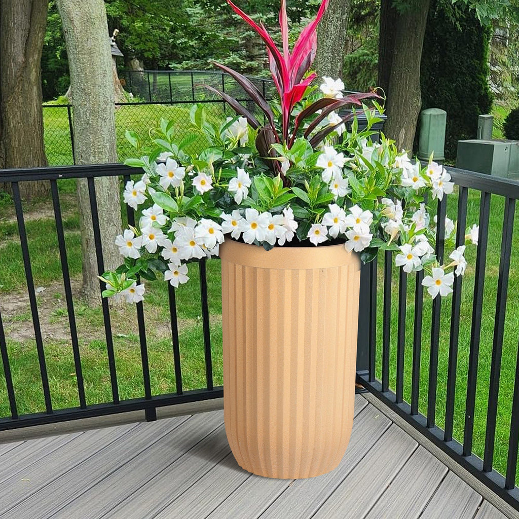 Greenhaus Gardening 23-Inch Self-Watering Tall Planters Set of 2