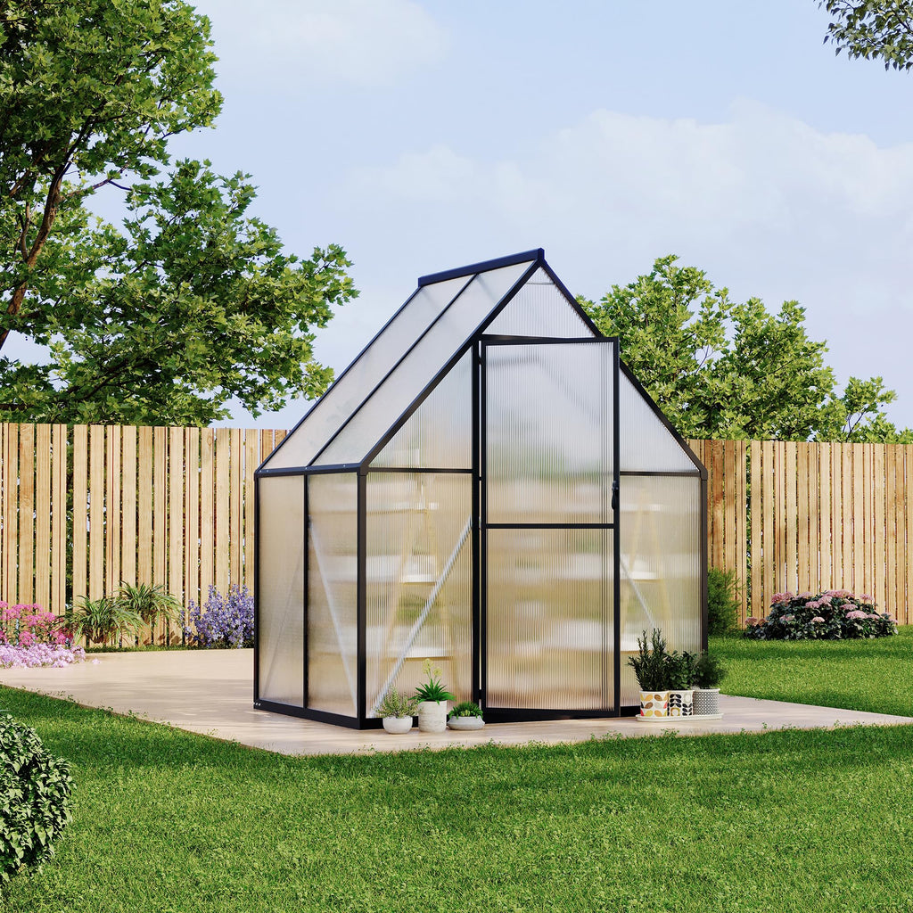 Greenhaus Gardening Aluminum Polycarbonate Greenhouse for Outdoor Gardening