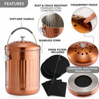 Greenhaus Gardening Indoor Compost Bin with Airtight Lid