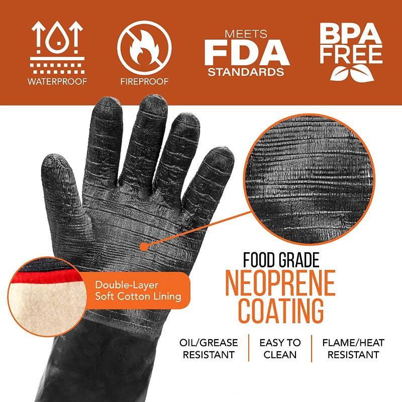 Greenhaus Gardening Heat Resistant BBQ Gloves for Smoking and Grilling