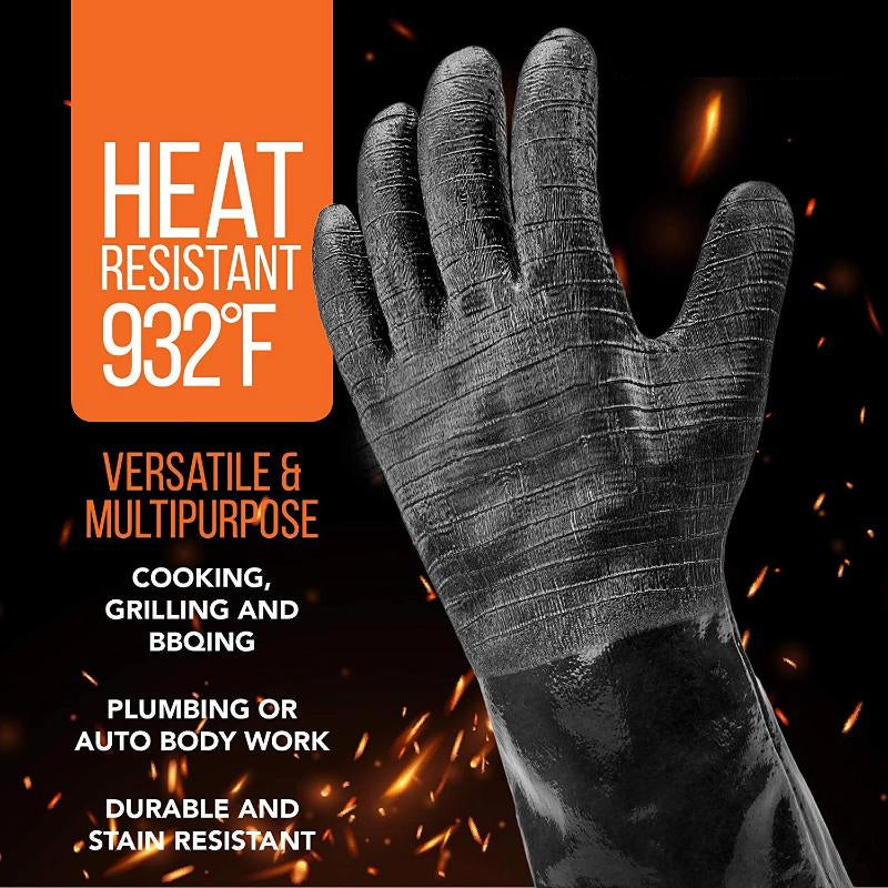 Greenhaus Gardening Heat Resistant BBQ Gloves for Smoking and Grilling
