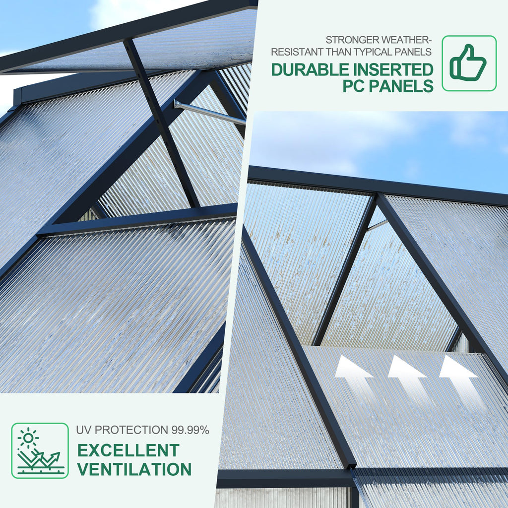 Greenhaus Gardening Aluminum Polycarbonate Greenhouse for Outdoor Gardening