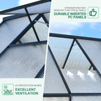 Greenhaus Gardening Aluminum Polycarbonate Greenhouse for Outdoor Gardening