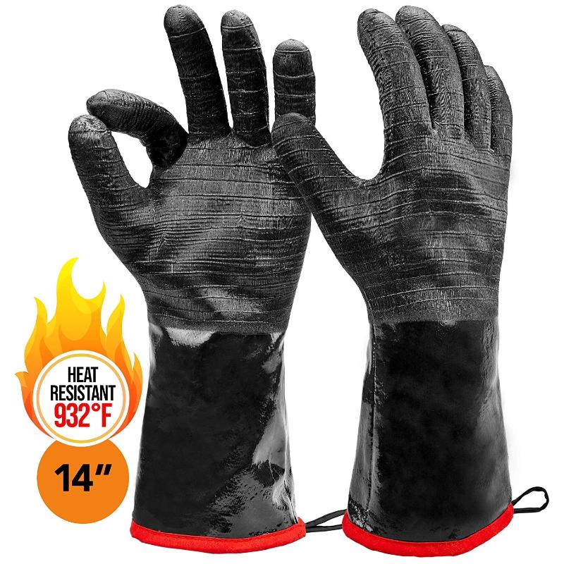 Greenhaus Gardening Heat Resistant BBQ Gloves for Smoking and Grilling