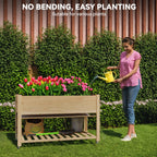 Greenhaus Gardening 48 × 24 in Cedar Raised Garden Bed with Locking Wheels