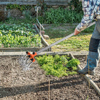 Greenhaus Gardening 57-Inch Rotary Cultivator with Adjustable Handle and Interchangeable Wheels