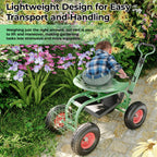Greenhaus Gardening Garden Utility Cart with 360° Rotating Seat
