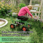 Greenhaus Gardening Garden Utility Cart with 360° Rotating Seat