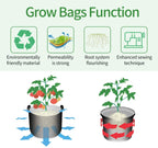 Greenhaus Gardening Vegetable Grow Bags with Side Harvest Access Window