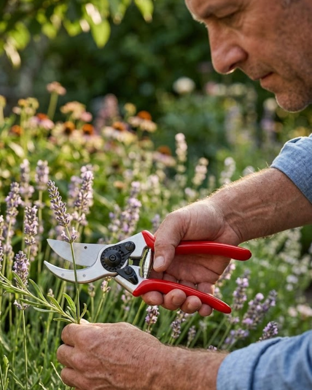 Greenhaus Gardening Professional Forged Aluminum Bypass Pruning Shears with Precision Carbon Steel Blade