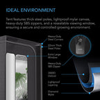 Greenhaus Gardening Complete Indoor Grow Tent Kit for Two Plants
