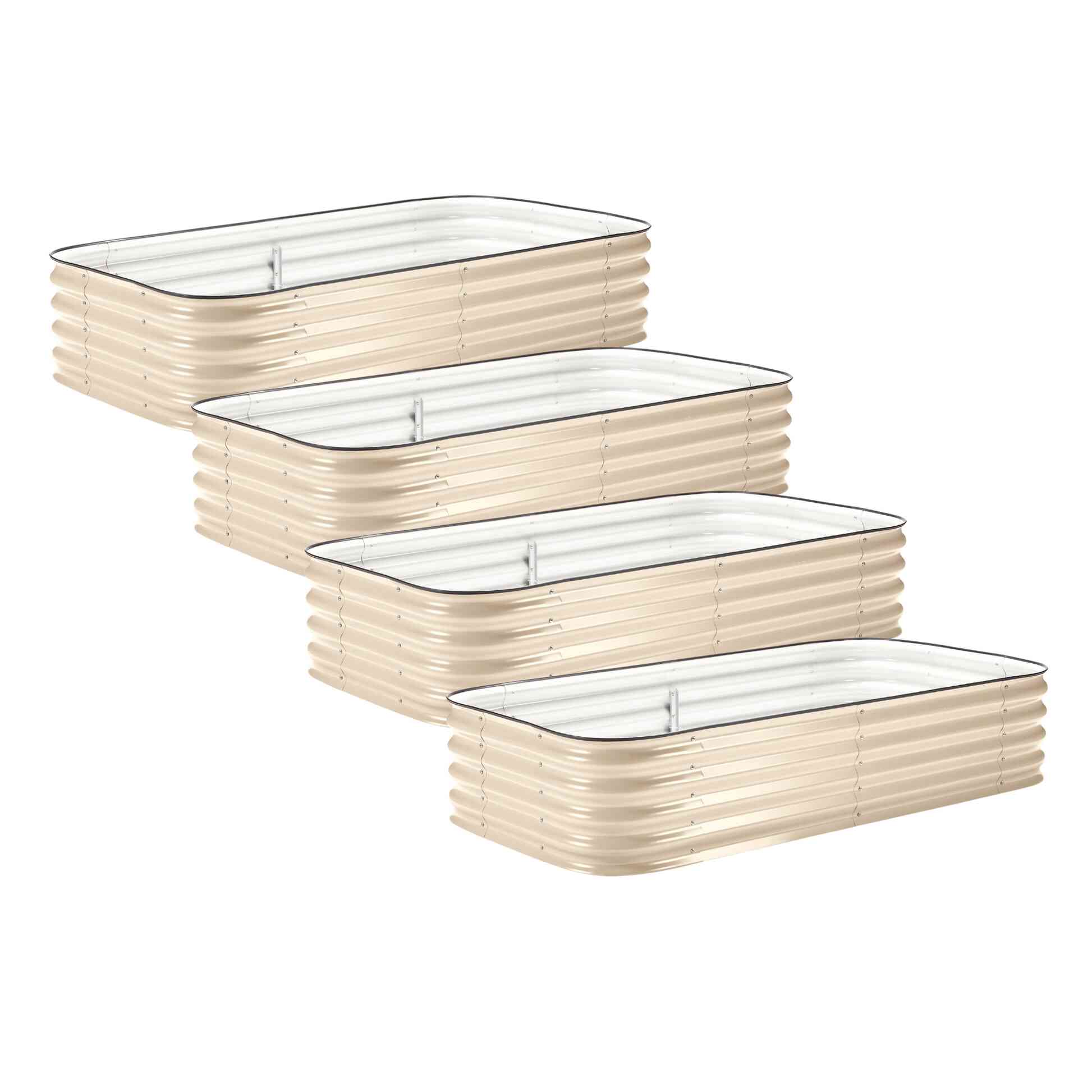 Greenhaus Gardening Metal Grow Beds 4-Pack for Flower and Herb Gardens
