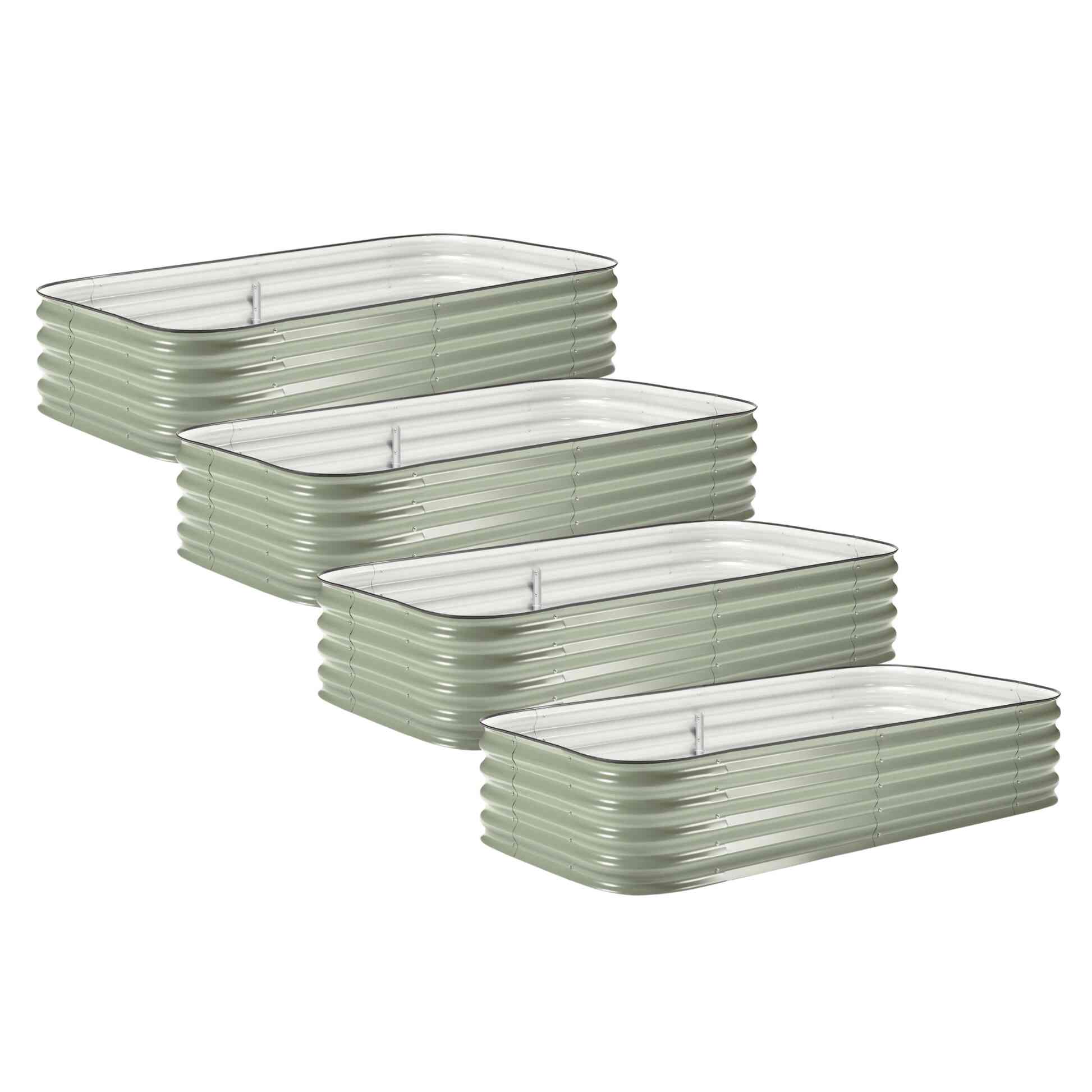Greenhaus Gardening Metal Grow Beds 4-Pack for Flower and Herb Gardens