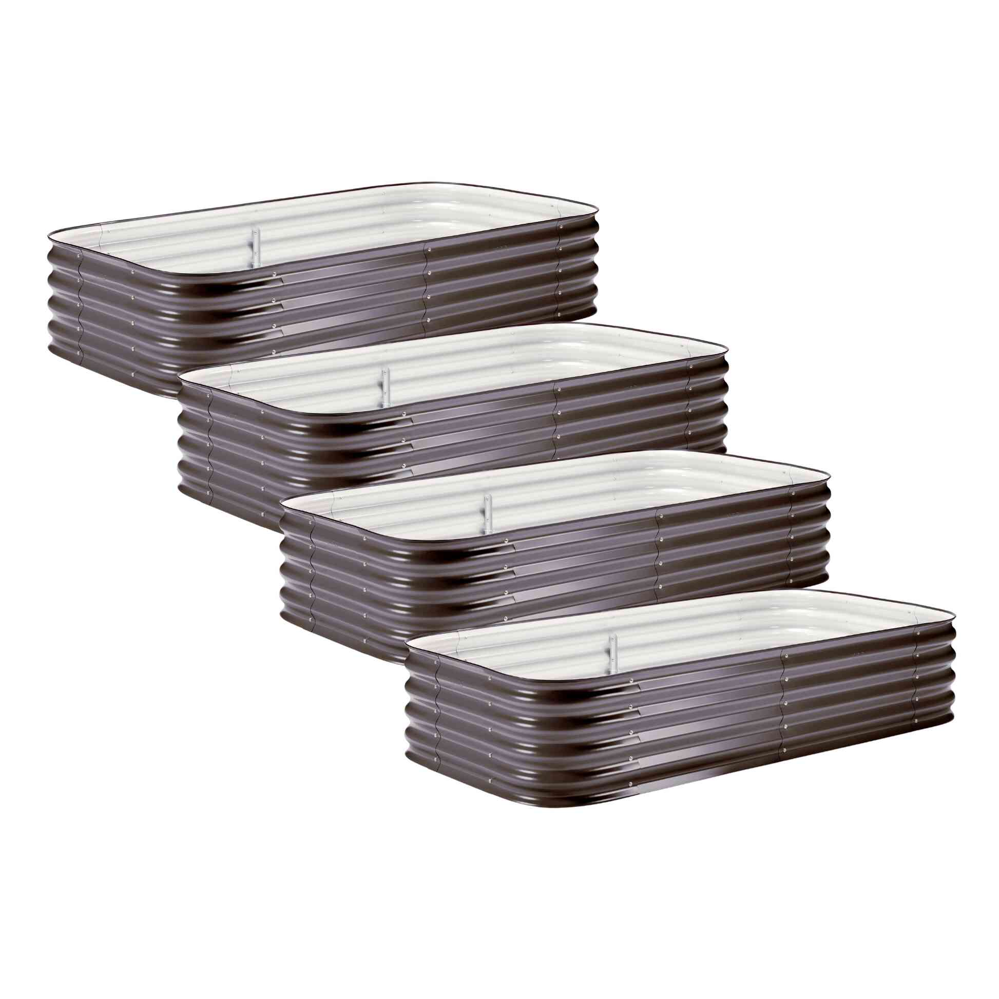 Greenhaus Gardening Metal Grow Beds 4-Pack for Flower and Herb Gardens