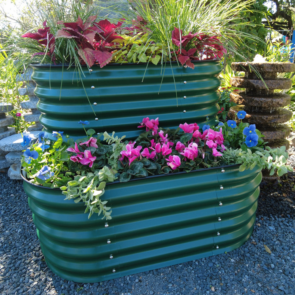 Greenhaus Gardening Two-Level Metal Raised Garden Bed Kit