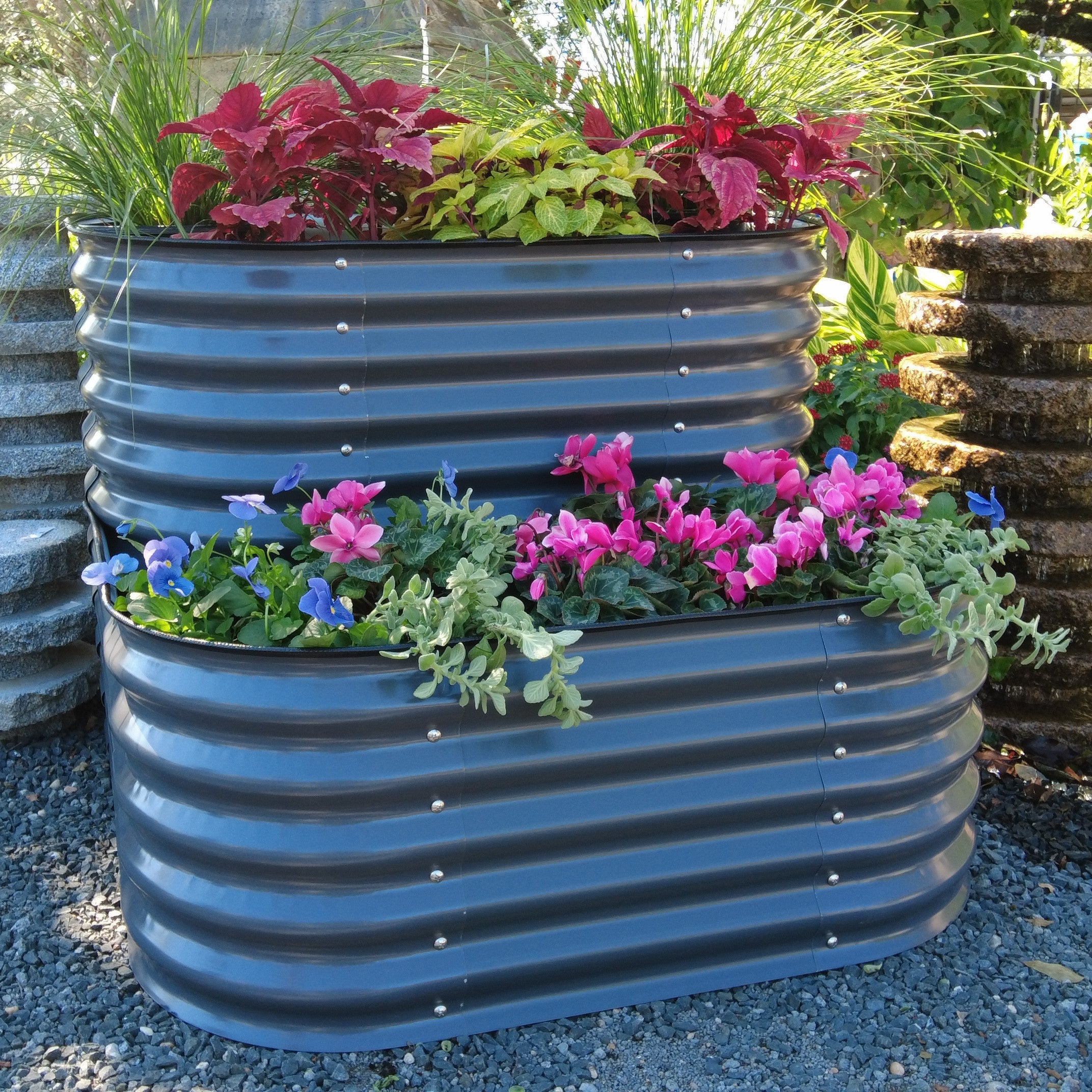 Greenhaus Gardening Two-Level Metal Raised Garden Bed Kit