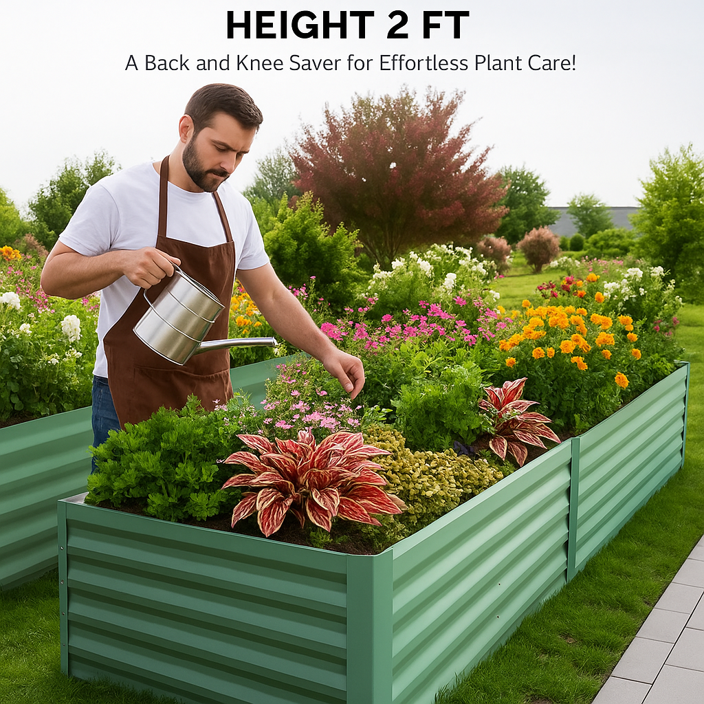 Greenhaus Gardening 6 × 3 × 2 ft Galvanized Raised Garden Bed