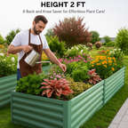 Greenhaus Gardening 6 × 3 × 2 ft Galvanized Raised Garden Bed