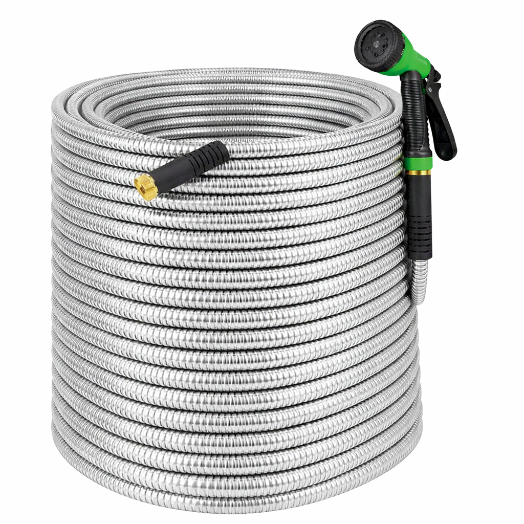 Greenhaus Gardening 150 FT Heavy Duty Stainless Steel Garden Hose