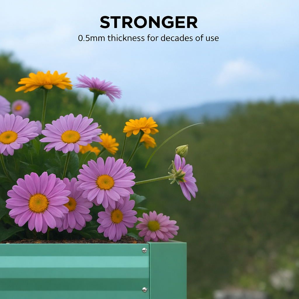 Greenhaus Gardening 8 × 4 × 2 ft Galvanized Raised Garden Bed with Open Bottom