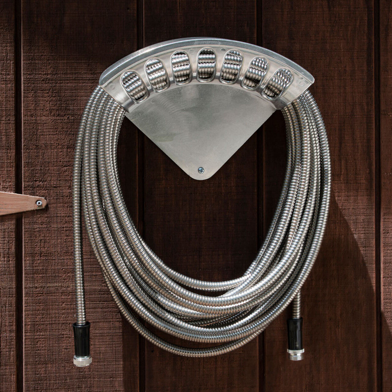Greenhaus Gardening Garden Hose and Rack Set – 75 Ft Hose with Heavy-Duty Rack